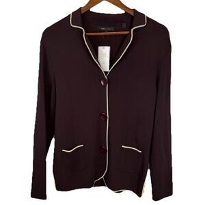 BCBG MaxAzria Women’s L Slinky Knit Cardigan Sweater Brown Lime Luxe Neutral NWT